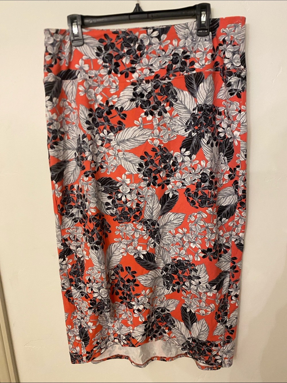 Coral Floral Faux wrap Skirt